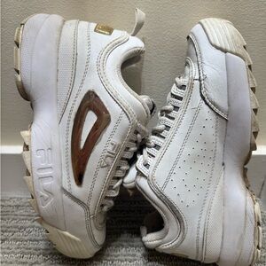 Fila White and Gold Athletic Shoes